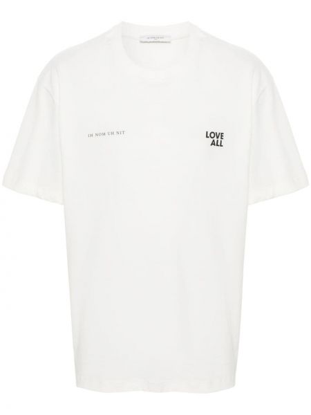 Βαμβακερή μπλούζα με σχέδιο Ih Nom Uh Nit λευκό