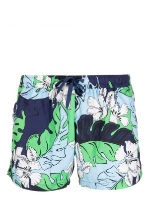 Kratke hlače s cvjetnim printom s printom Moschino plava