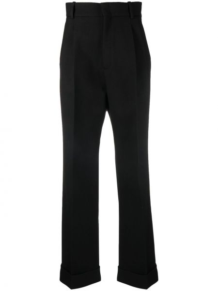 Pantalon taille haute en laine Gucci noir
