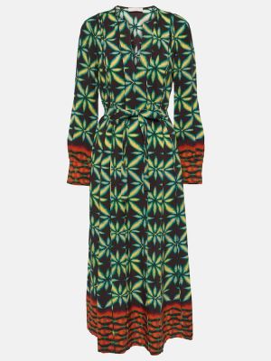 Sukienka długa z krepy Ulla Johnson zielona