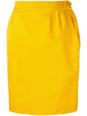 Falda de cintura alta Yves Saint Laurent Pre-owned amarillo