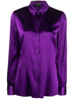 Pérová košeľa Tom Ford fialová