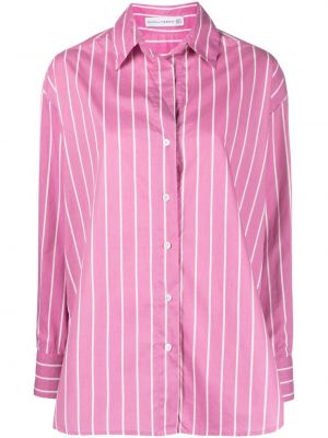 Pruhovaná bavlněná košile s knoflíky Faithfull The Brand - fialová
