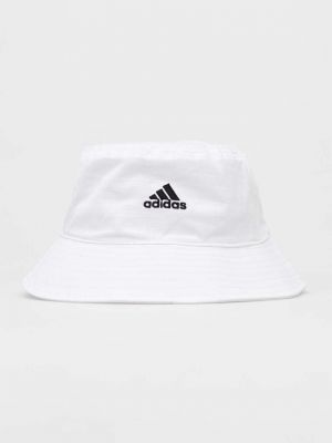 Памучна шапка с козирки Adidas бяло