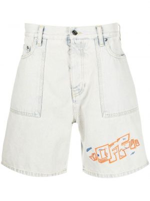Tikitud teksariidest lühikesed püksid Off-white