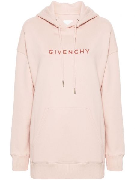 Bluza z kapturem bawełniana Givenchy różowa