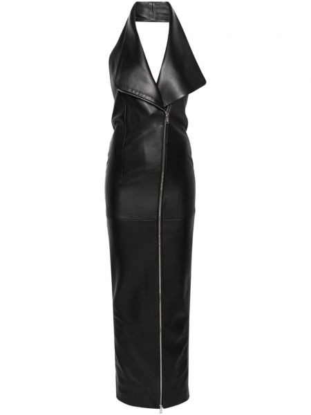 Δερμάτινη μάξι φόρεμα Mônot μαύρο