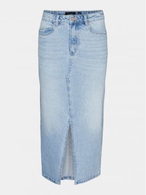 Priliehavá džínsová sukňa Vero Moda modrá