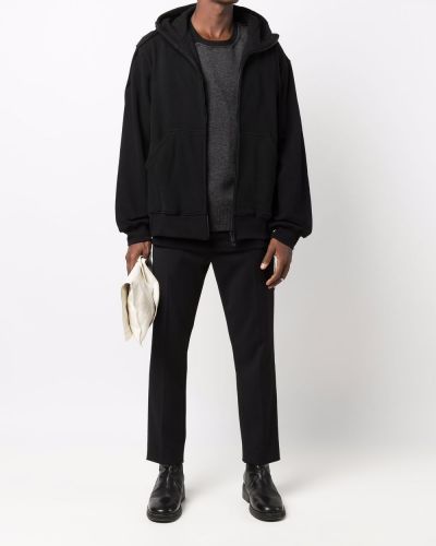 Sudadera con capucha con cremallera Yohji Yamamoto negro