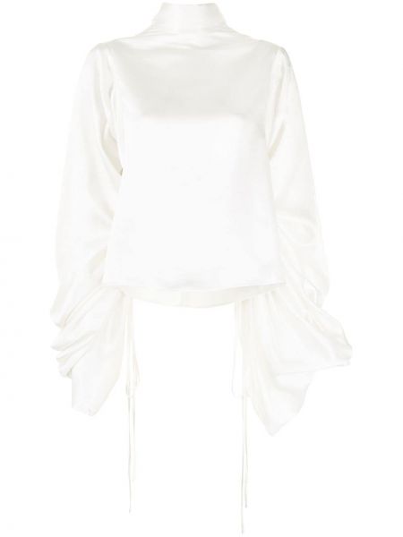 Blusa de raso Solace London blanco