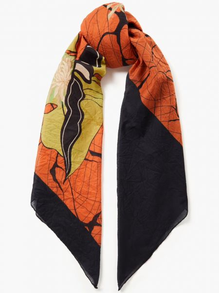 Хлопковый шарф с принтом Gentryportofino оранжевый
