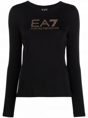 T-shirt mit rundem ausschnitt Ea7 Emporio Armani schwarz