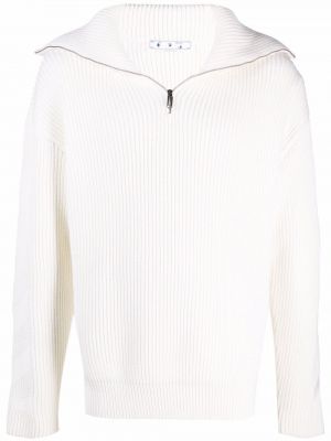Плетен пуловер Off-white бяло