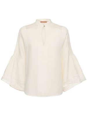 Blusa de lino manga larga Ermanno Scervino blanco