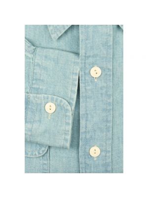 Camicia di cotone Polo Ralph Lauren blu