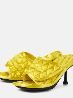 Prošívané saténové sandály Balenciaga žluté