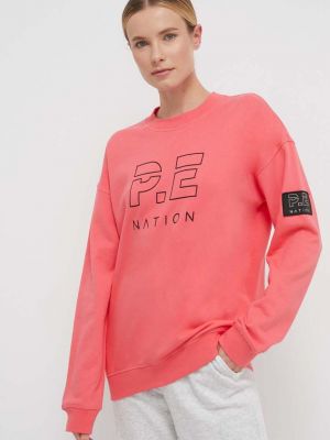 Różowa bluza bawełniana z nadrukiem P.e Nation