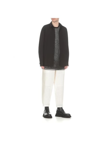 Lniane spodnie bawełniane Yohji Yamamoto beżowe
