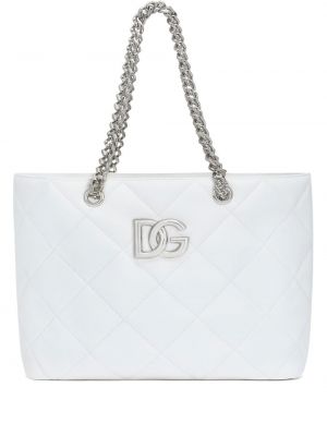 Καπιτονέ τσάντα shopper Dolce & Gabbana λευκό