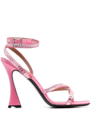 Krištáľové sandále D'accori ružová