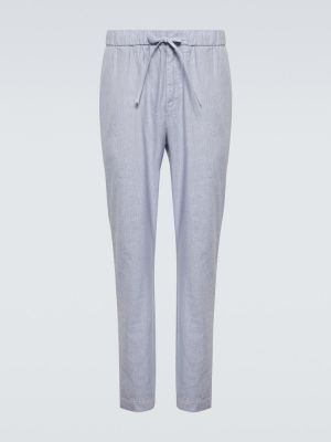 Pantalon chino en lin en coton Frescobol Carioca gris