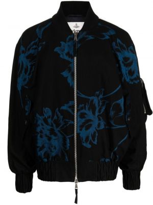 Bomber jakna z zadrgo s cvetličnim vzorcem s potiskom Vivienne Westwood