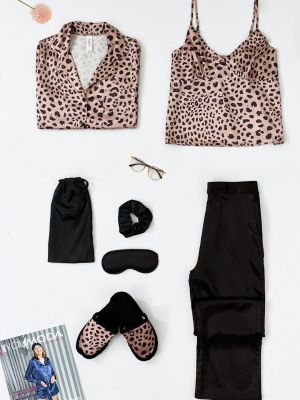 Леопардовая пижама с принтом For You Moda черная