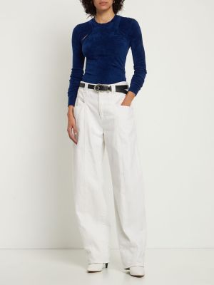 Pantalones rectos de algodón Isabel Marant blanco