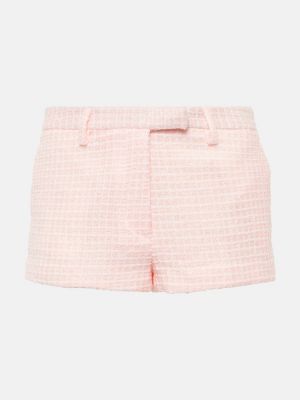 Pantalones cortos con lentejuelas de tweed Alessandra Rich rosa