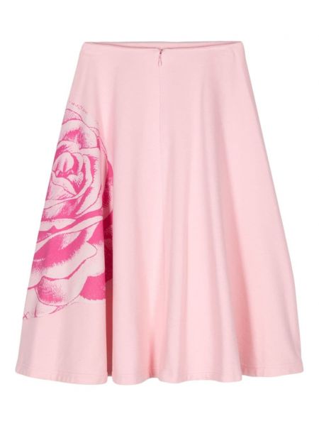 Květinové bavlněné sukně s potiskem Marni růžové