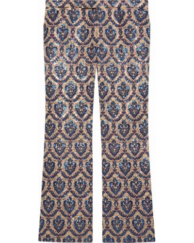 Pantalones rectos con lentejuelas Gucci azul