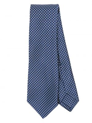 Žakárová hedvábná kravata Kiton modrá