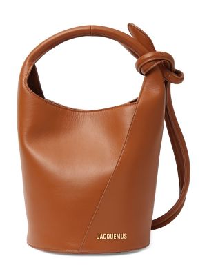 Bolsa de hombro de cuero Jacquemus marrón