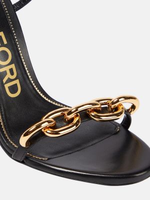 Kožené sandály Tom Ford černé