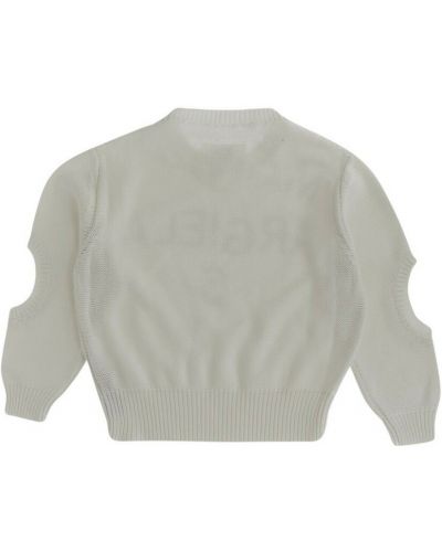 Sweter z printem Mm6 Maison Margiela, biały