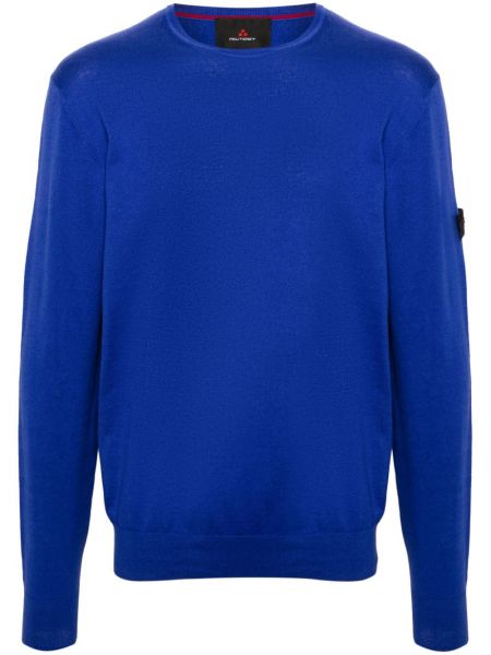 Kokvilnas džemperis ar apaļu kakla izgriezumu Peuterey zils