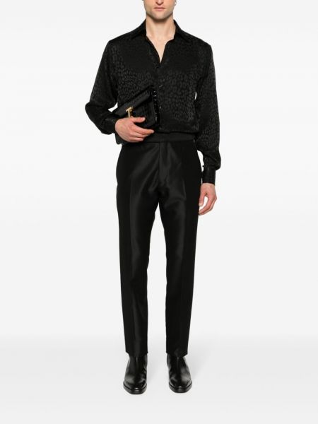 Spodnie wełniane Tom Ford czarne
