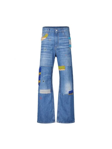 Mohair straight jeans mit applikationen Marni blau