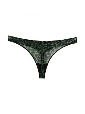 Leopardí kalhotky string s potiskem Marlies Dekkers zelené