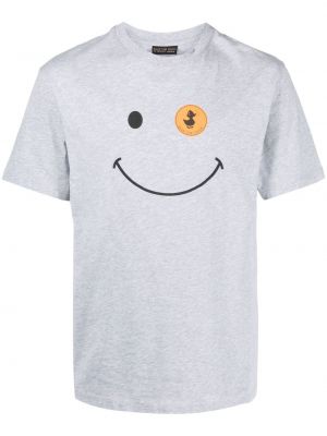 T-shirt en coton à imprimé Save The Duck gris
