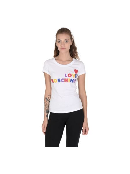 Koszulka bawełniana Love Moschino biała