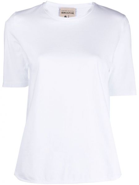 Хлопковая футболка на шпильке Semicouture, белая