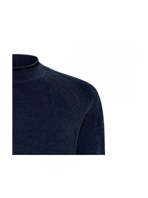 Jersey cuello alto de terciopelo‏‏‎ de tela jersey Rrd azul