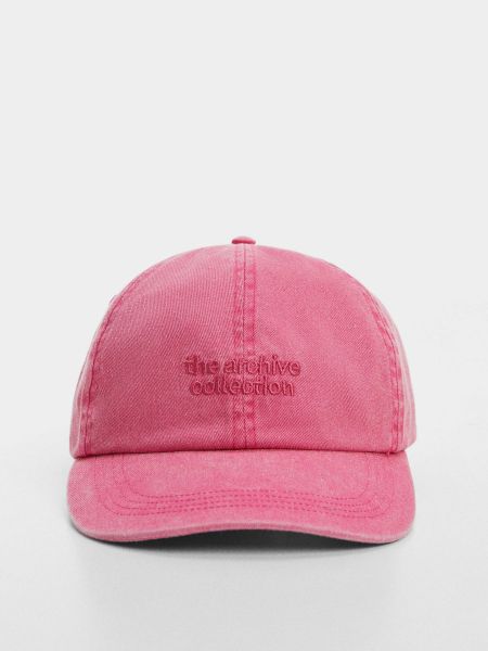 Бавовняна кепка Mango рожева