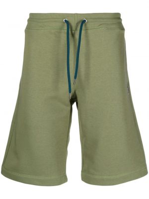 Bombažne kratke hlače z vezenjem Ps Paul Smith zelena