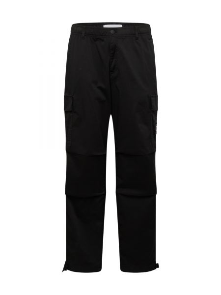 Bavlnené priliehavé nohavice Calvin Klein Jeans čierna