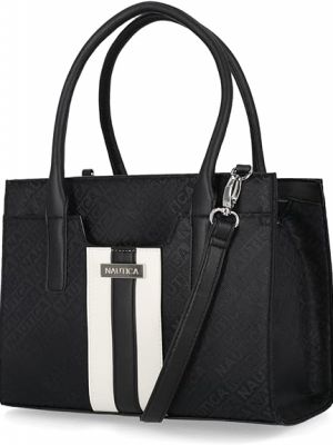 Женская сумка-портфель Nautica Sandy Jr. Top Handel со съемным ремешком через плечо, жаккард черный