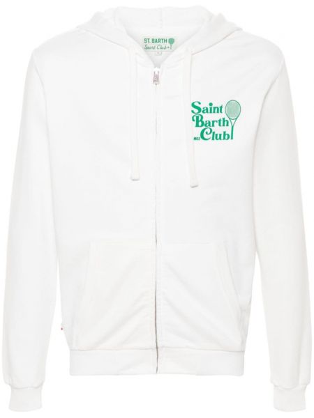 Bluza z kapturem na zamek do tenisa Mc2 Saint Barth biała
