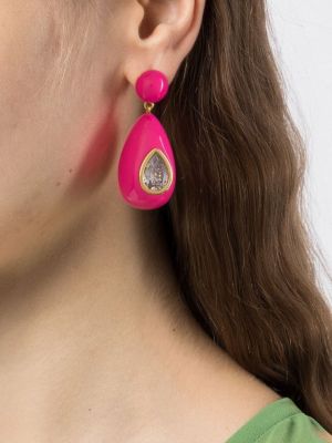 Boucles d'oreilles à boucle en cristal Eshvi rose