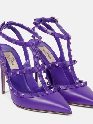 Calzado de cuero Valentino Garavani violeta